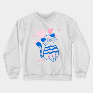 Cute Shy Cat Crewneck Sweatshirt